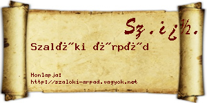 Szalóki Árpád névjegykártya
