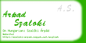 arpad szaloki business card