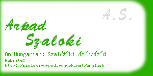 arpad szaloki business card
